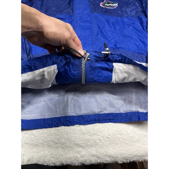Vintage Florida Gators Jacket Mens L Blue Full Zip Windbreaker Hoodie - Picture 5 of 9